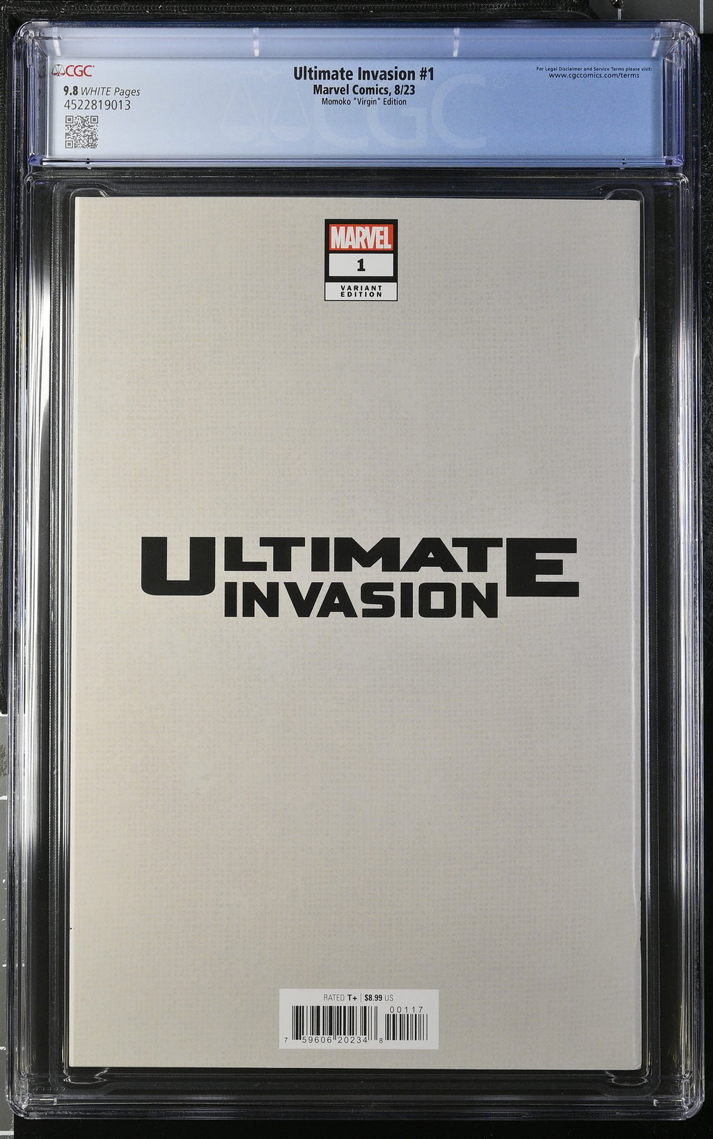Ultimate Invasion #1 CGC 9.8 Peach Momoko 1:100 Virgin Variant