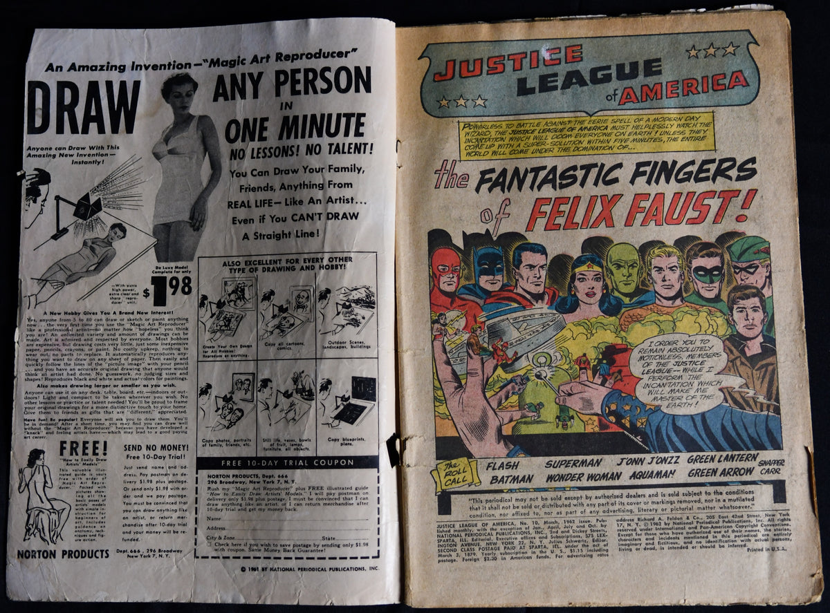 Justice League of America #10 1962 1st Felix Faust Epoch Demons Three DC Key