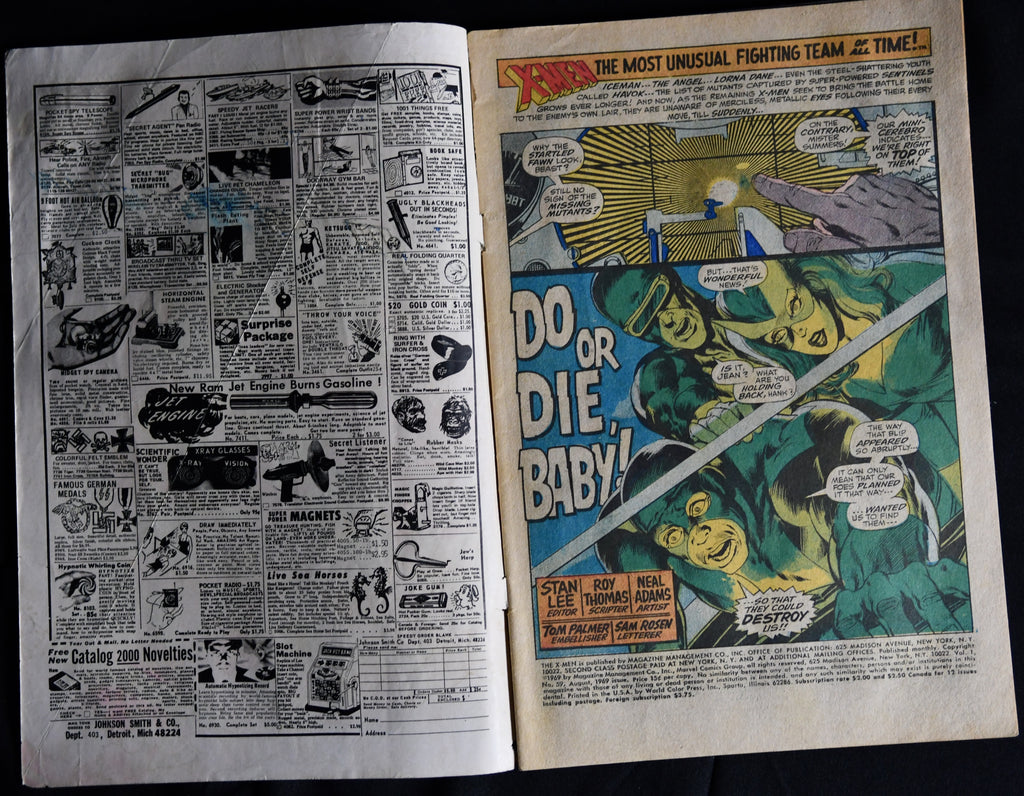 X-Men #59 1969 Neal Adams 1st Karl Lykos Silver Age Marvel