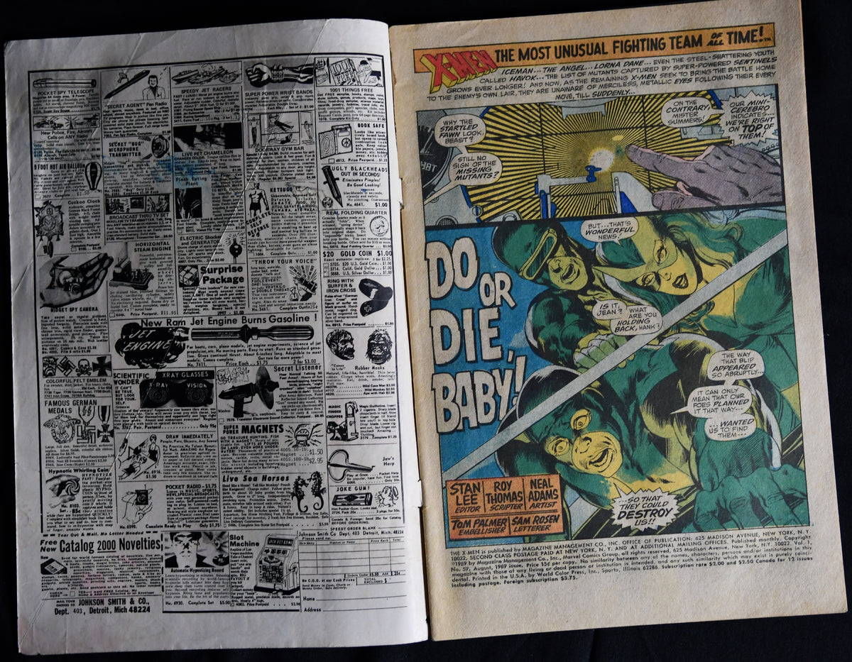 X-Men #59 1969 Neal Adams 1st Karl Lykos Silver Age Marvel