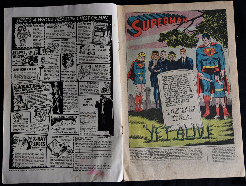 Superman #215 1969 DC Neal Adams Cover Lois Lane Tragic Marriage Silver Age