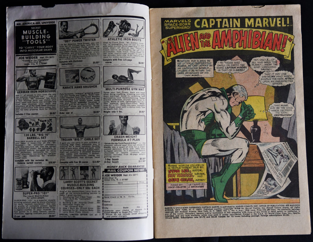 Captain Marvel #4 1968 Marvel Gene Colan Sub-Mariner Namor Silver Age