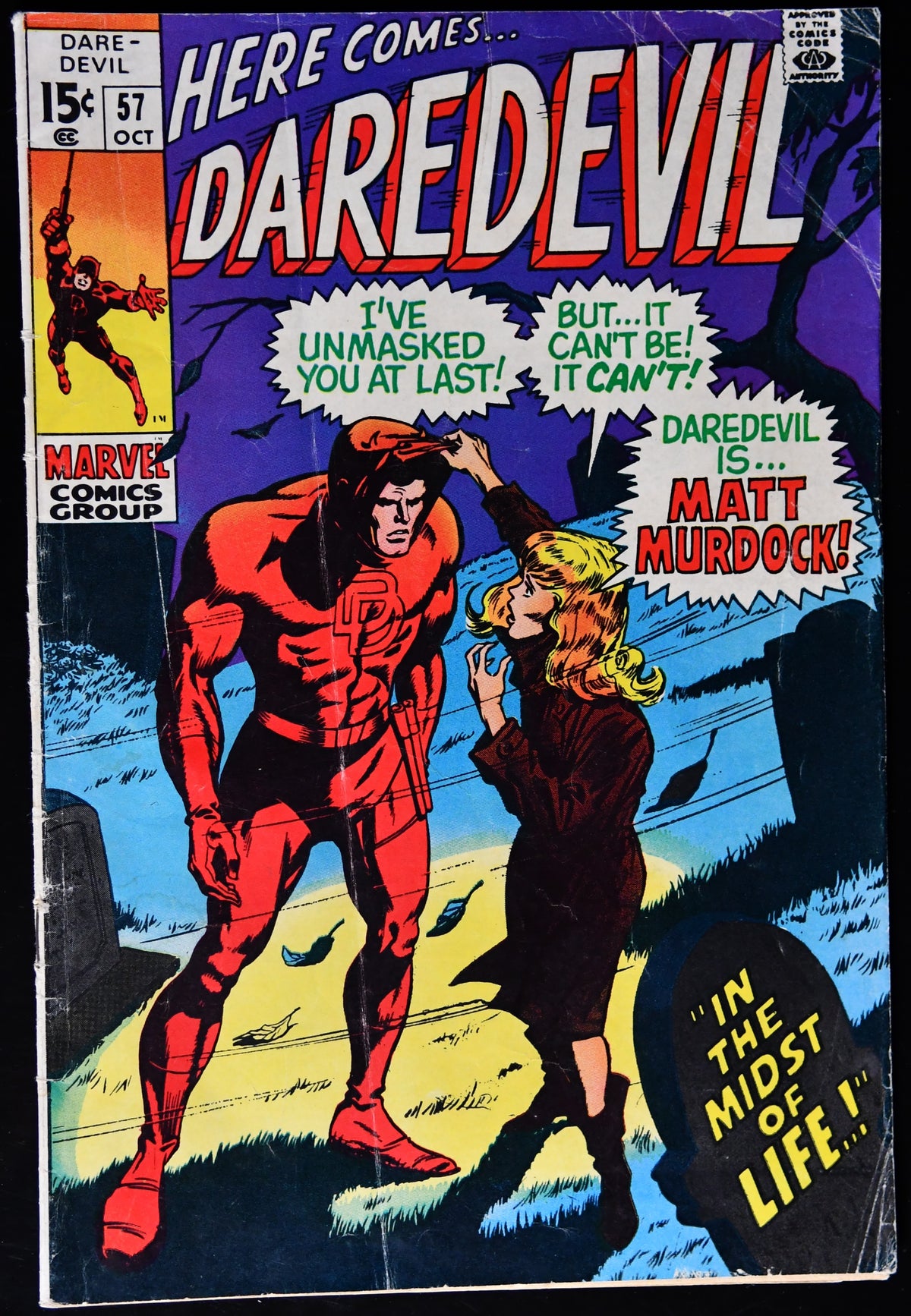 Daredevil #57 1969 Matt Murdock Reveals Identity to Karen Page Marvel