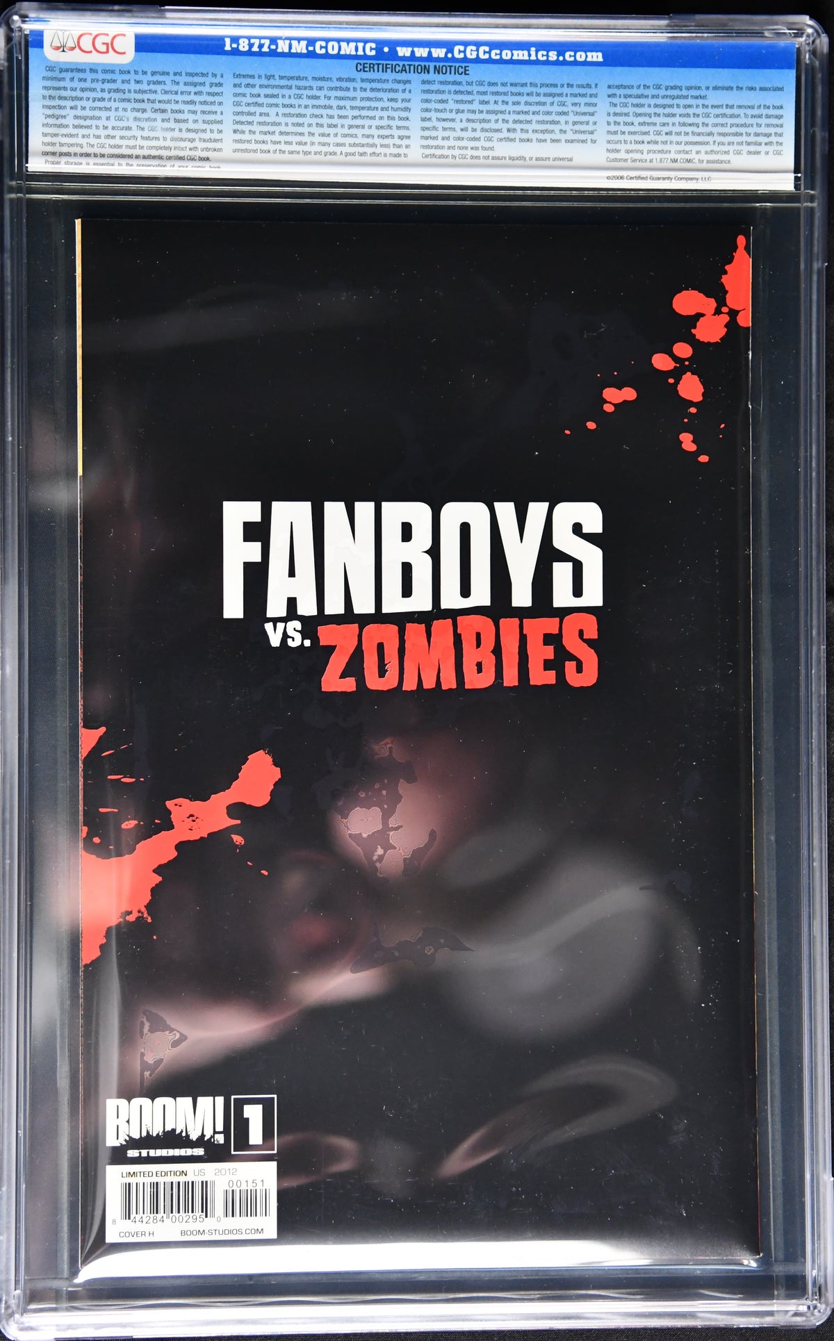 Fanboys vs Zombies #1 CGC 9.8 1:200 Suydam Crisis on Infinite Earths #7 Homage