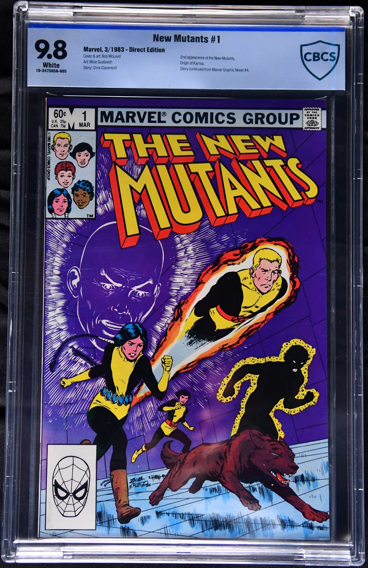 New Mutants #1 (1983) CBCS 9.8 White Pages 2nd New Mutants Origin Karma