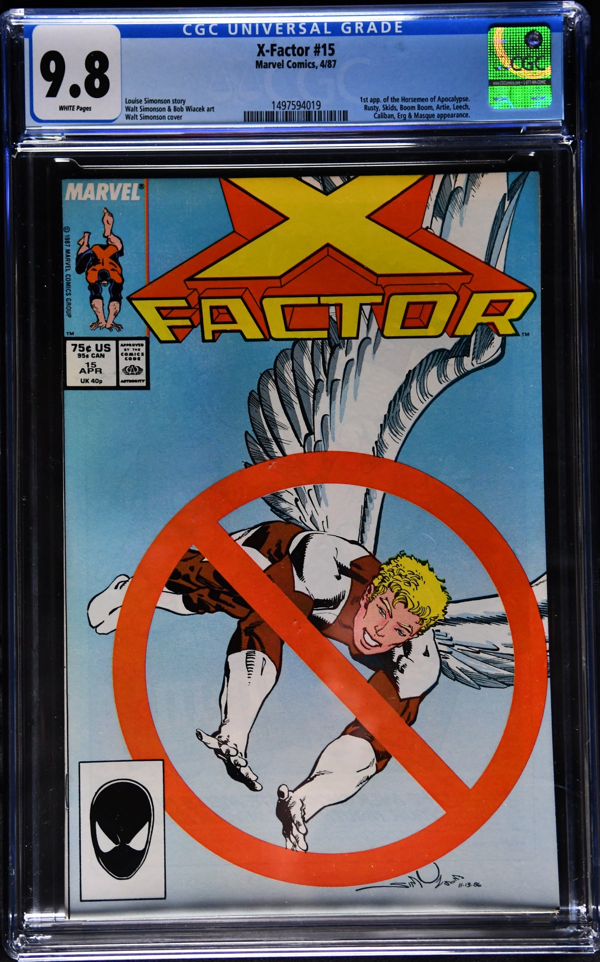 X-Factor #15 (1987) CGC 9.8 1st Horsemen of Apocalypse White Pages