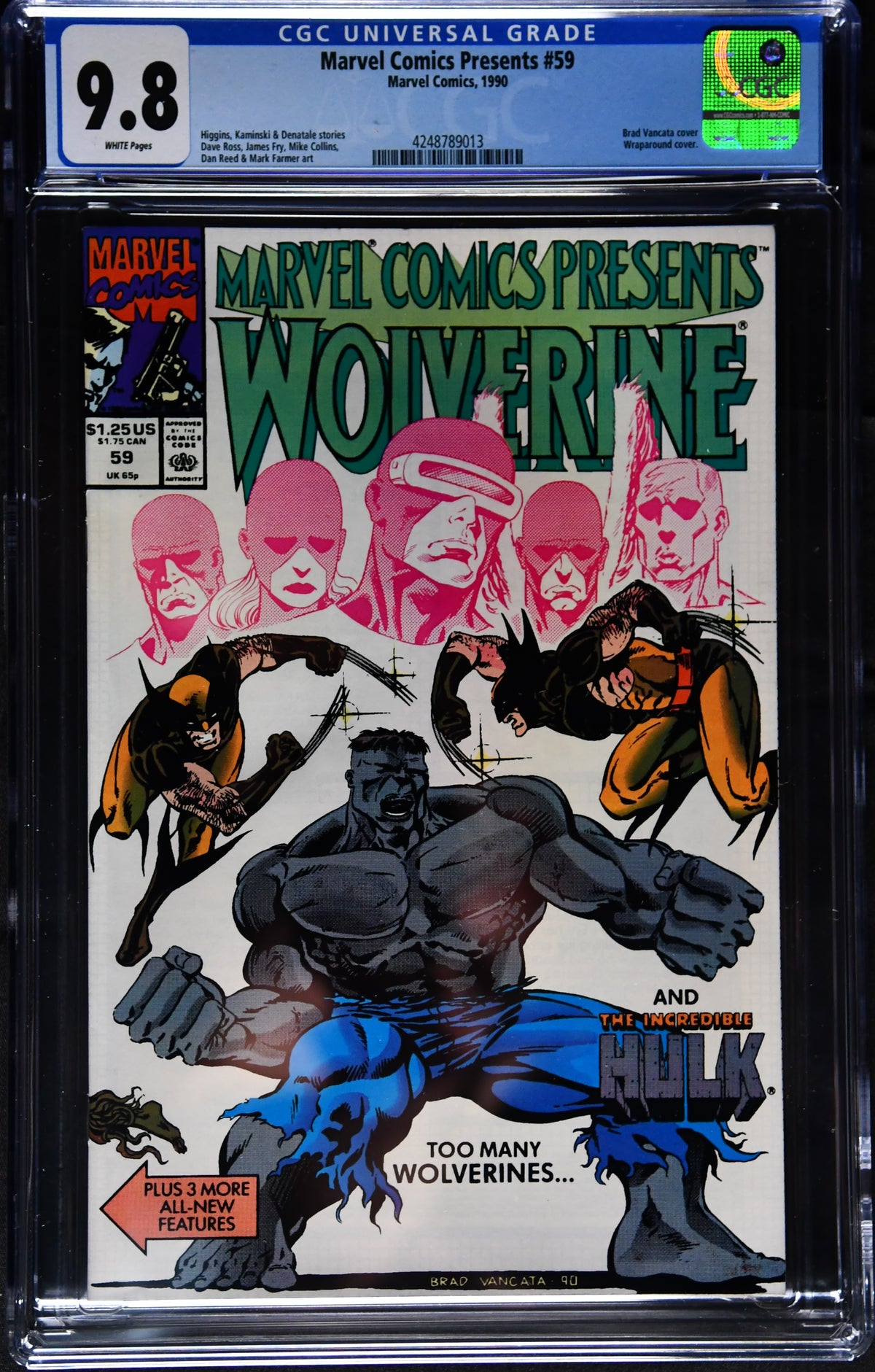 Marvel Comics Presents #59 CGC 9.8 Wolverine Hulk Punisher 1990Marvel Comics Presents #59 (1990) CGC 9.8 Wolverine Hulk Wraparound Cover