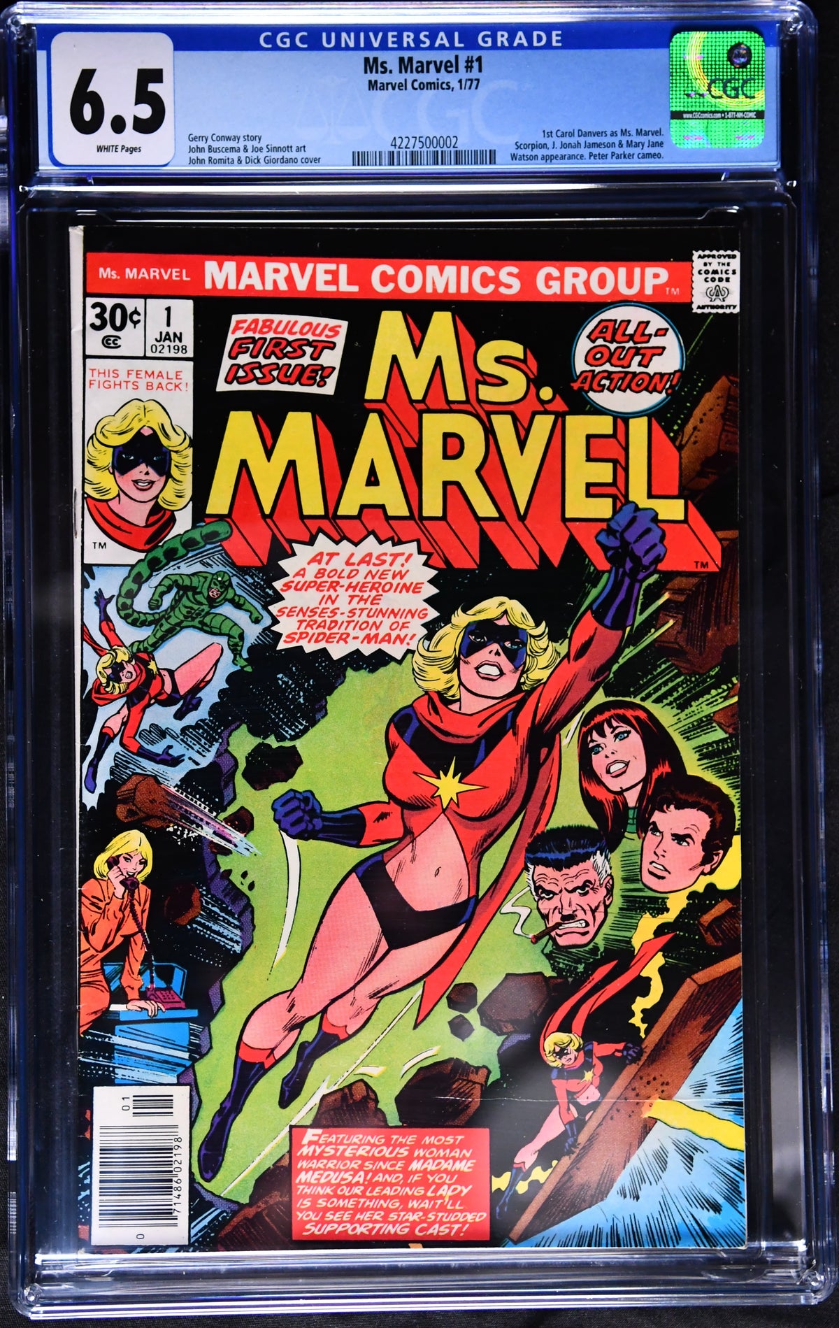 Ms. Marvel #1 (1977) CGC 6.5 White Pages 1st Carol Danvers as Ms Marvel
