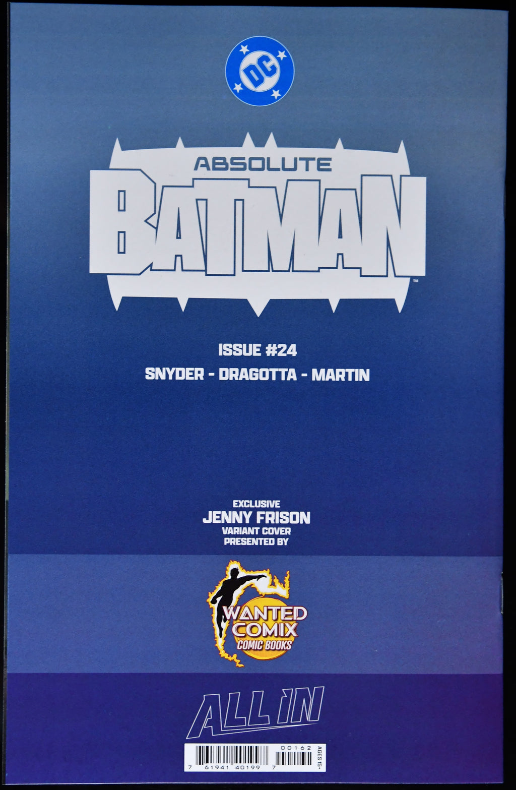 Absolute Batman #24 (2026) Jenny Frison Wanted Comix Trade Variant Ltd 888