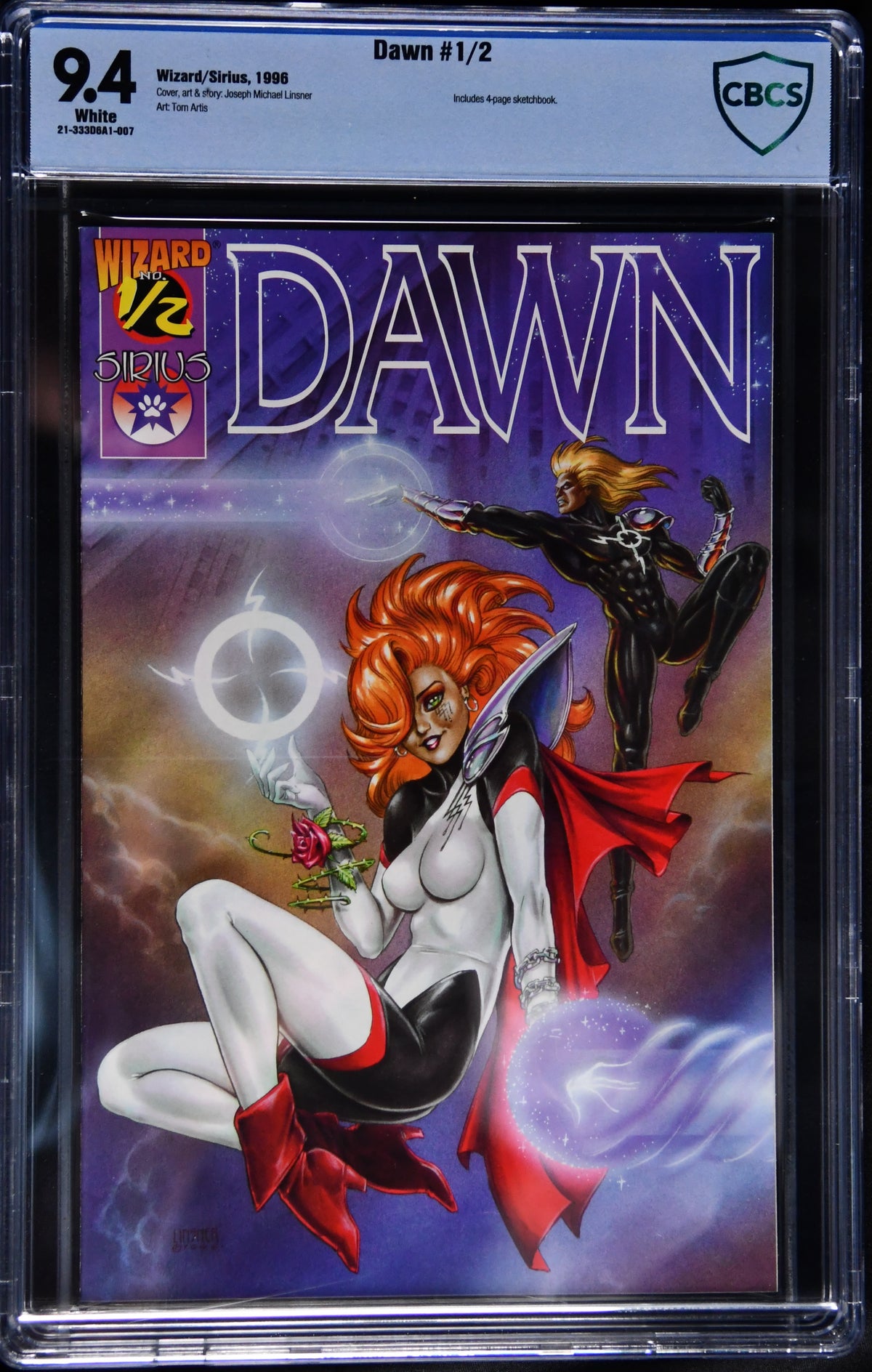 Dawn #1/2 (1996) CBCS 9.4 White Pages Wizard Special Joseph Michael Linsner