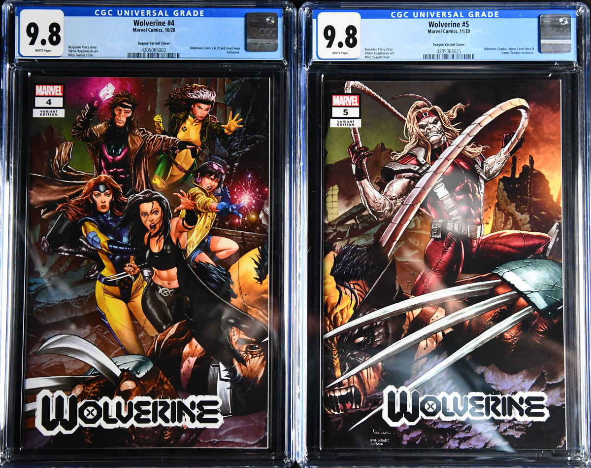Wolverine #4 & #5 CGC 9.8 Mico Suayan X-Men #25 Homage Connecting Variant Set