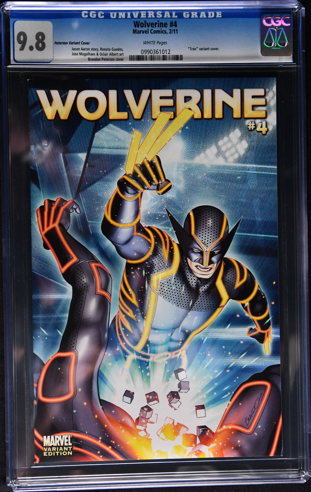 Wolverine #4 CGC 9.8 TRON Variant Brandon Peterson 1:10 Marvel 2011