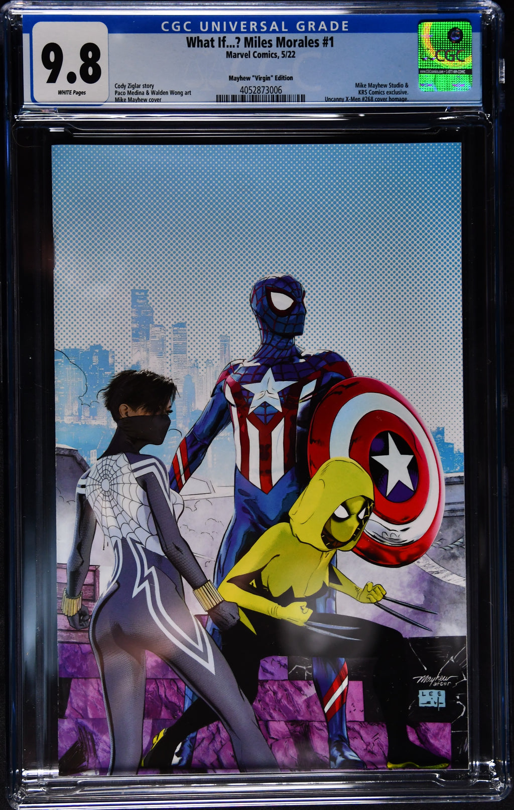 What If...? Miles Morales #1 CGC 9.8 Mike Mayhew Virgin X-Men #268 Homage 2022