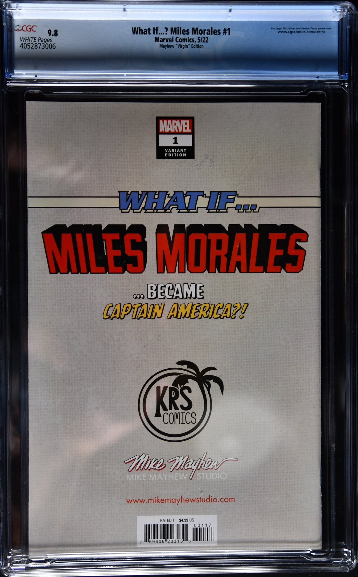 What If...? Miles Morales #1 CGC 9.8 Mike Mayhew Virgin X-Men #268 Homage 2022