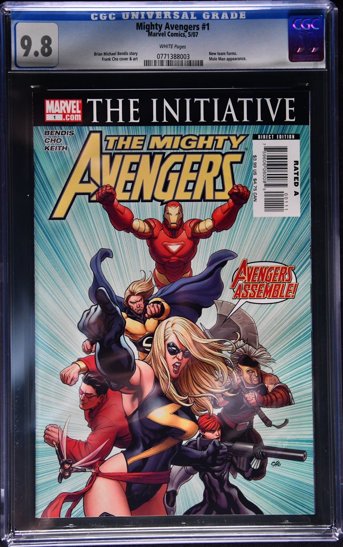 Mighty Avengers #1 CGC 9.8 1st Mighty Avengers Team Frank Cho Marvel 2007