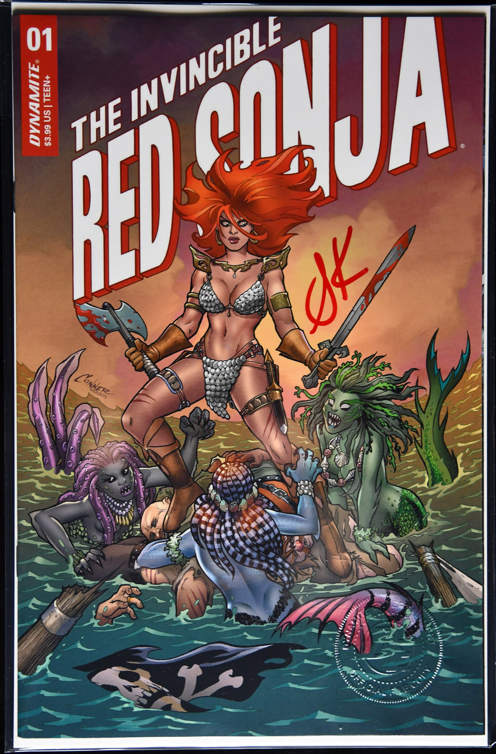 Invincible Red Sonja #1 Amanda Conner File Copy Signed Shannon Kingston COA