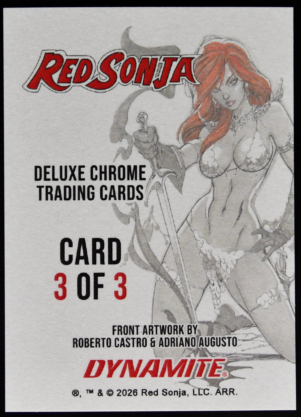 Red Sonja Deluxe Chrome Trading Card #3 Kickstarter Foil Castro Augusto