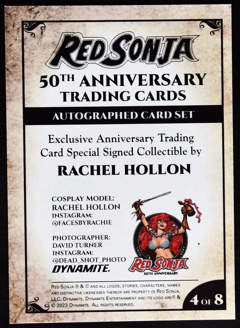 Red Sonja 50th Anniversary Rachel Hollon Signed Trading Card 4 of 8