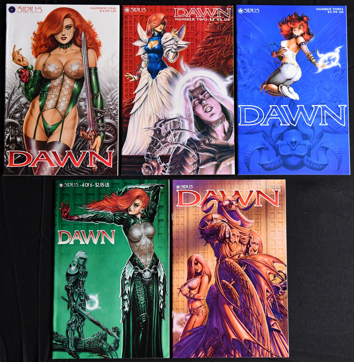 Dawn #1-5 Joseph Michael Linsner Sirius 1995 5-Book Comic Lot NM-
