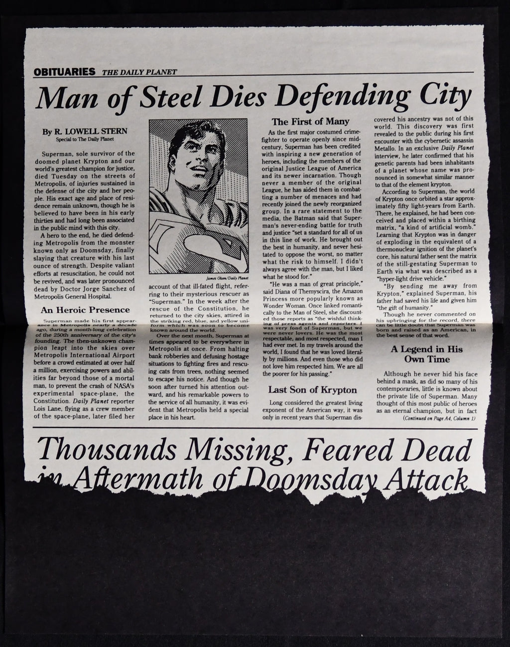 Funeral for a Friend Complete Set + World Without Superman Poster DC 1993