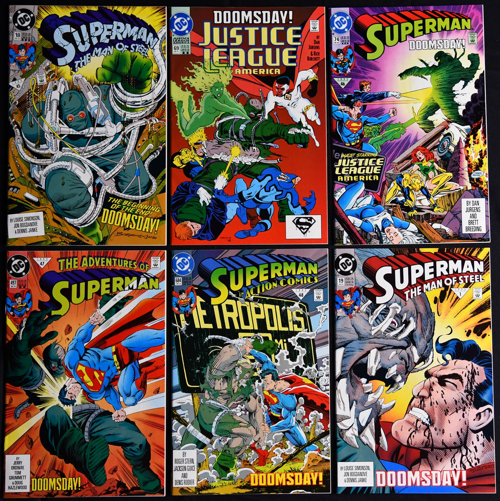 Death of Superman Complete 7-Part Set Doomsday Superman #75 DC Comics 1992