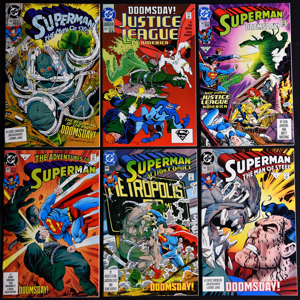Death of Superman Complete 7-Part Set Doomsday Superman #75 DC Comics 1992