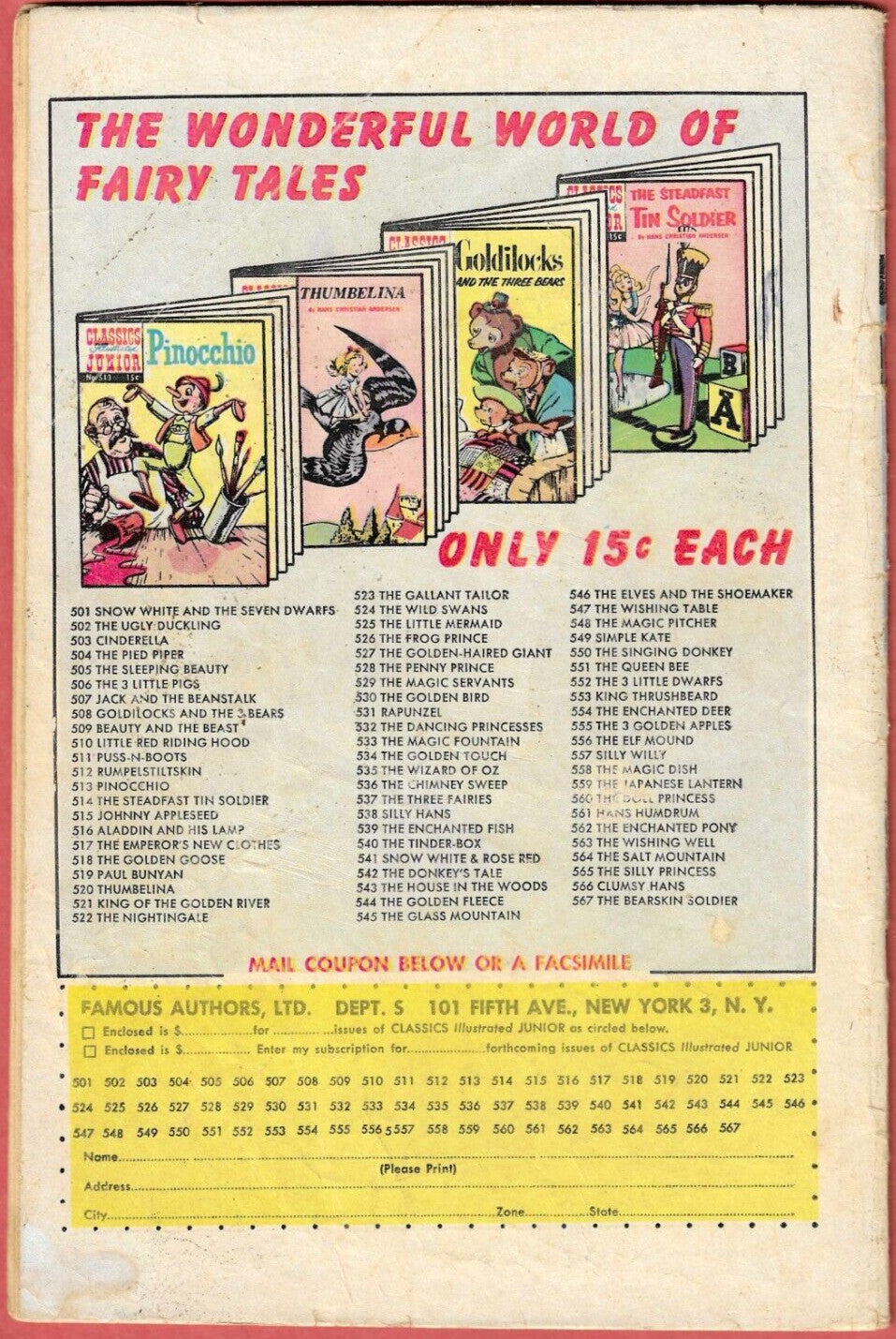 Classics Illustrated Junior Pinocchio, Pied Piper, The House in the Woods & More