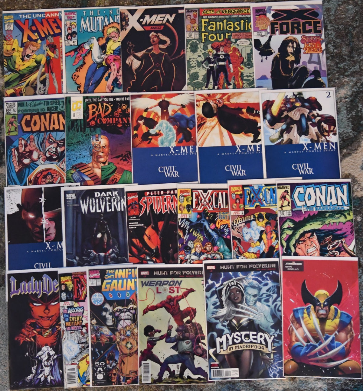 Marvel/DC/Indie Mixed Lot of 108 Comics X-Men, Wolverine, Conan, Captain America