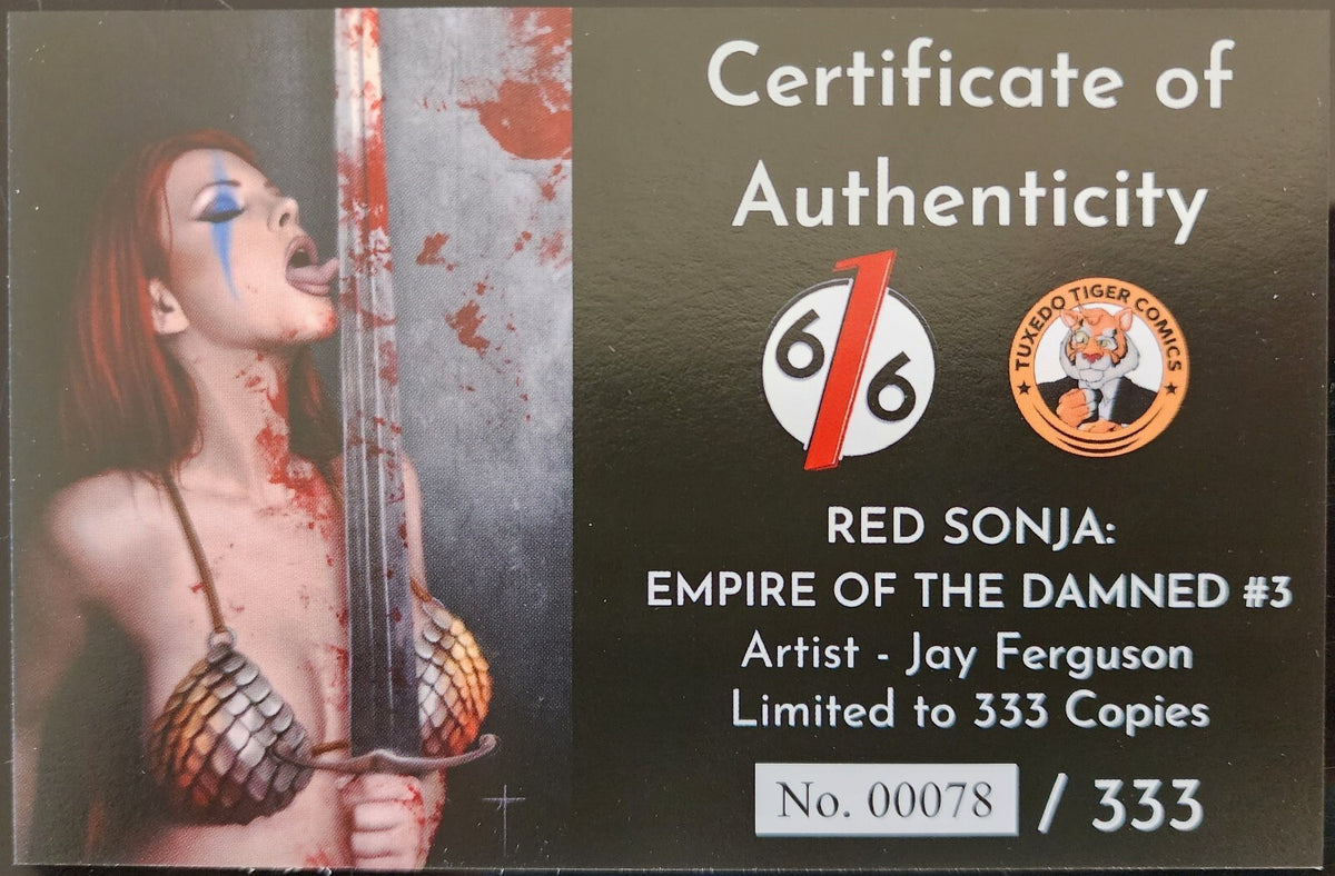 RED SONJA: EMPIRE OF THE DAMNED #3 JAY FERGUSON VIRGIN VARIANT B LTD 333