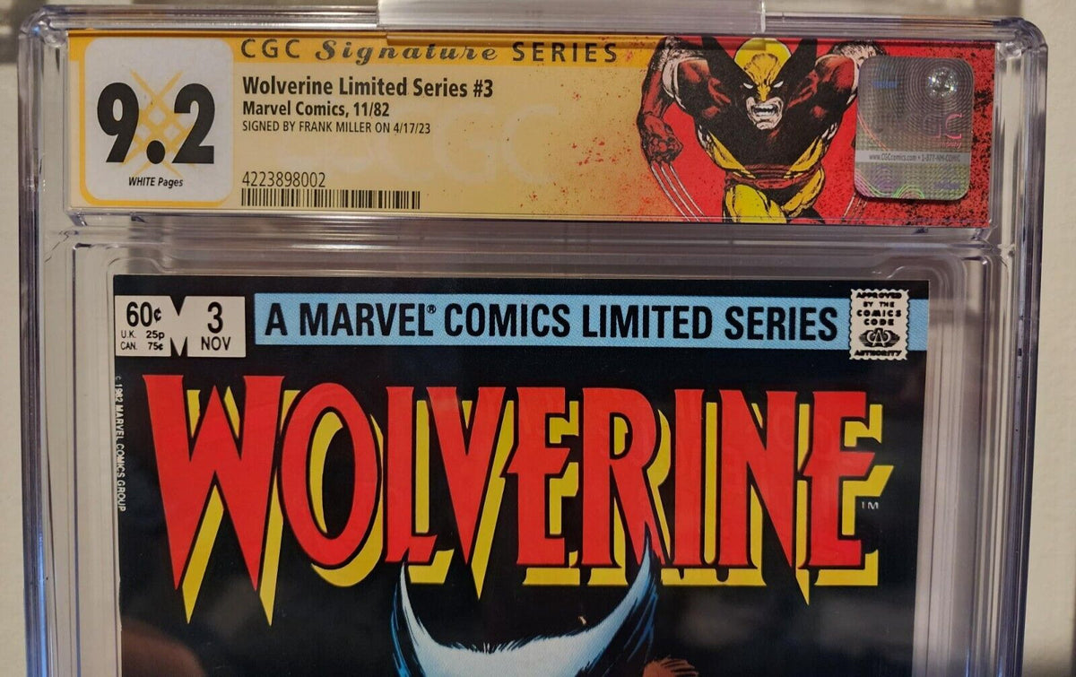Wolverine Limited Series #3 CGC 9.2 SS Frank Miller 1982 Custom Label