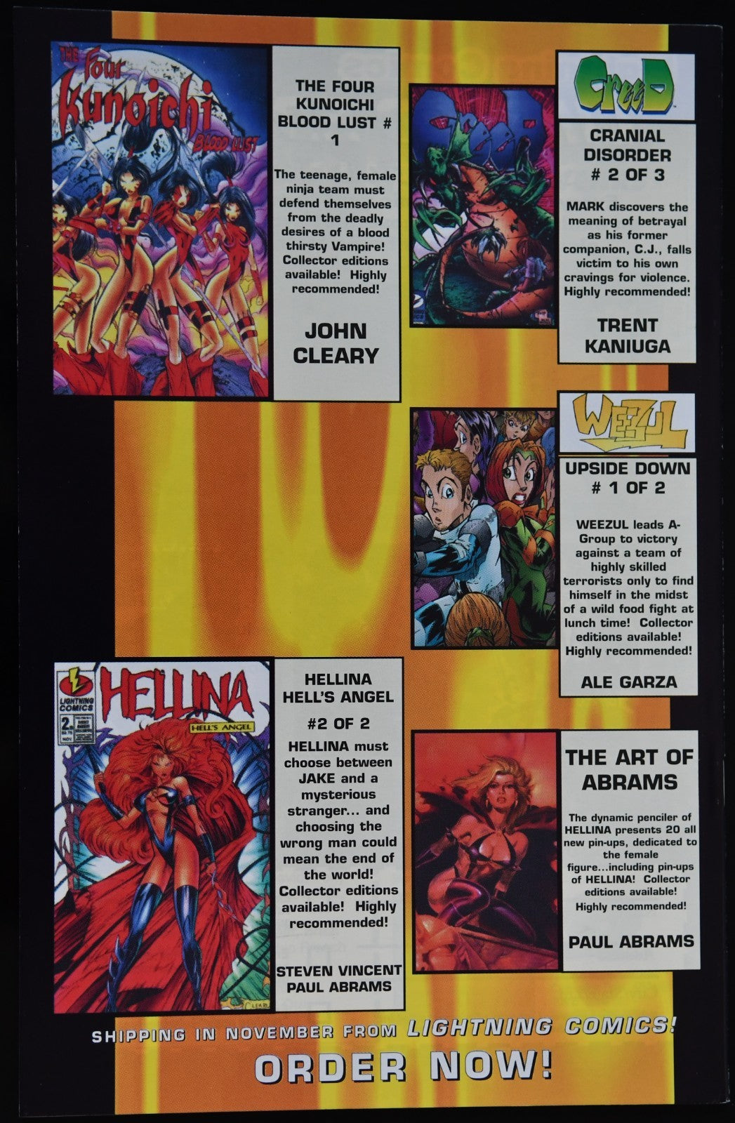 Hellina: Heart of Thorns 1996 Lightning Comics Choose Your Issue