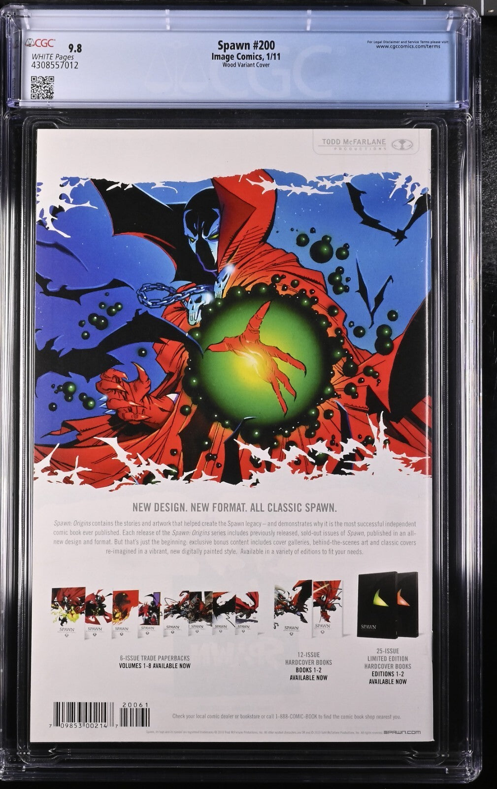 Spawn 200 CGC 9.8 Wood Variant 2011 Origin of Omega Spawn