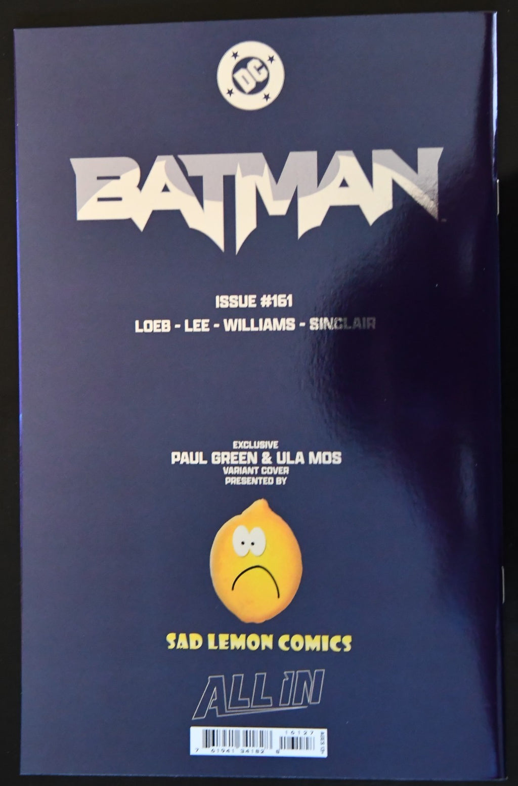 Batman #161 Paul Green Spot Foil Sad Lemon Comics Exclusive cpy2