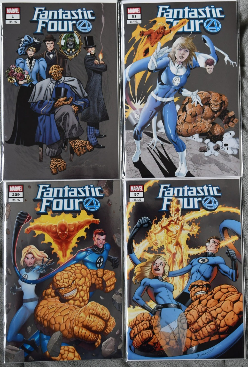 Fantastic Four #1, #51, #57, #209 Whatnot Silver Foil Set 2025 Ltd 1000