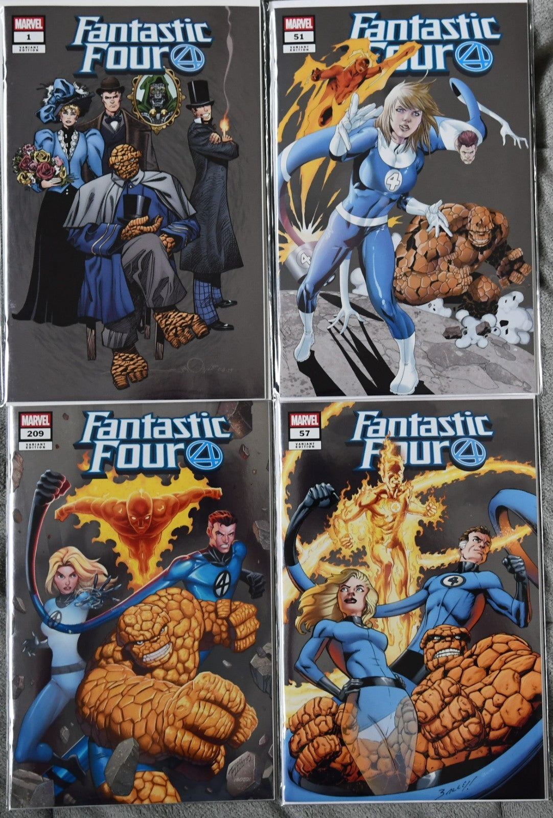 Fantastic Four #1, #51, #57, #209 Whatnot Silver Foil Set 2025 Ltd 1000