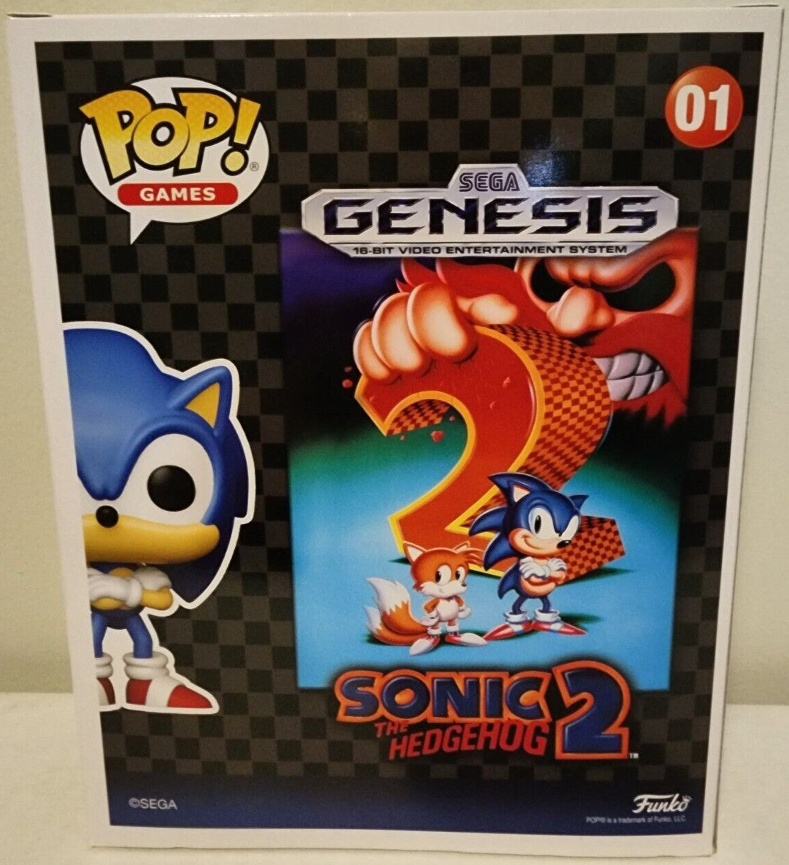FUNKO POP! GAME COVER SONIC THE HEDGEHOG 2 SONIC FIGURE #01 GAME STOP EXCLUSIVE