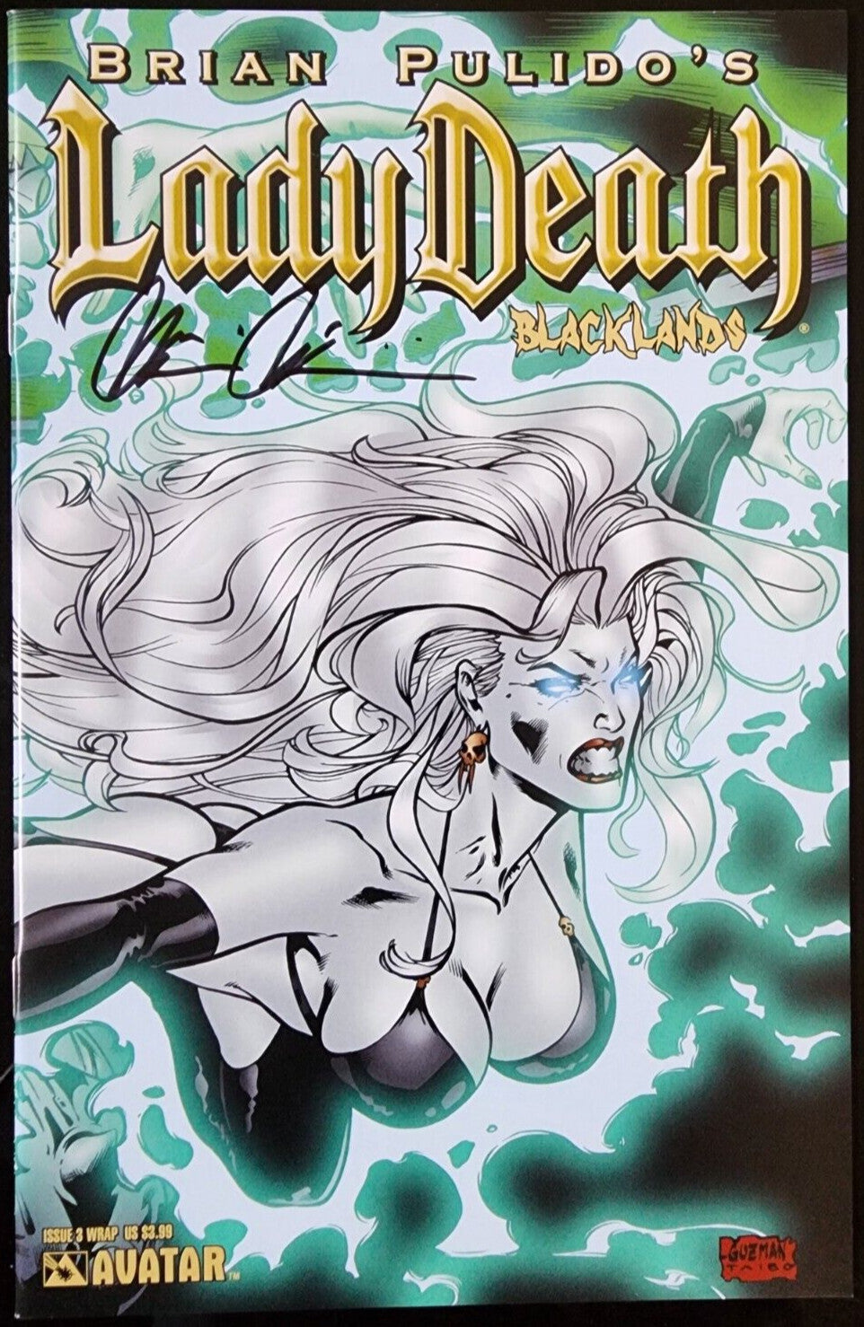 Lady Death: Blacklands #3 Wraparound Cover 2007 Signed by Brian Pulido's Copy 2
