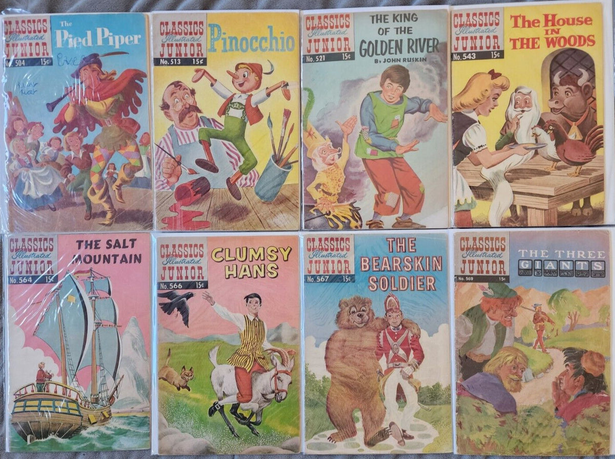 Classics Illustrated Junior Pinocchio, Pied Piper, The House in the Woods & More