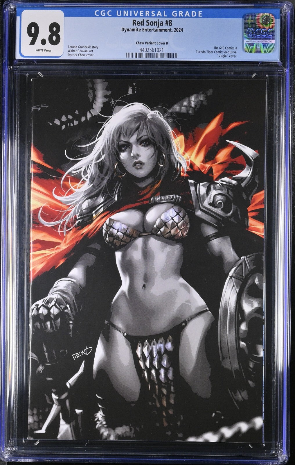Red Sonja #8 CGC 9.8 Derrick Chew Cover B Variant Ltd 333