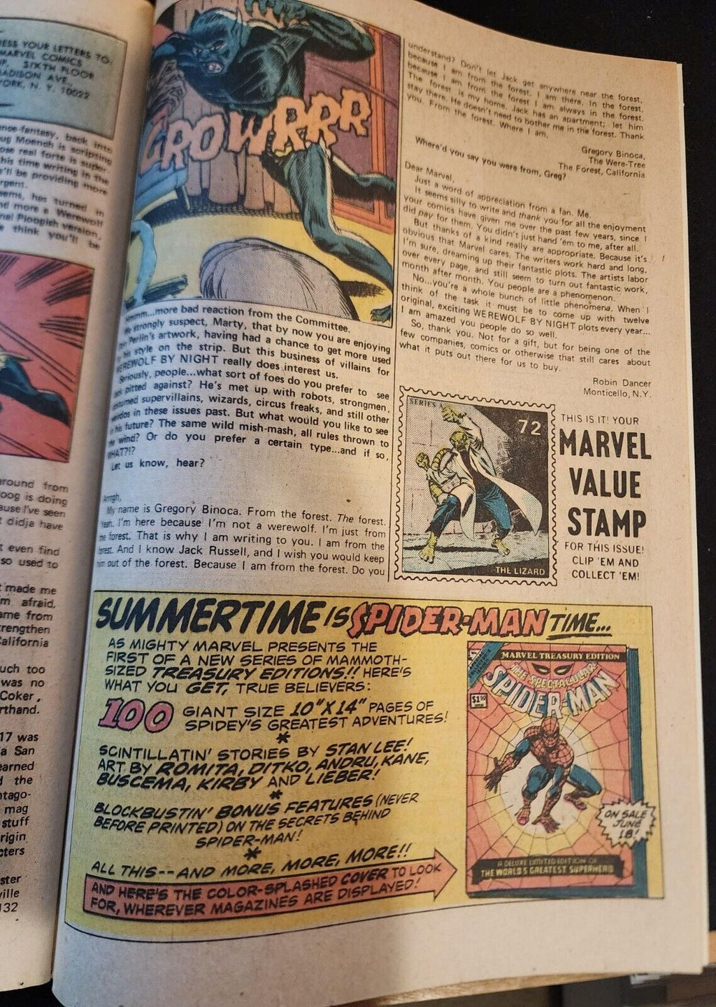 Werewolf by Night #21 1972 Mark Jeweler Marvel Value Stamp Intact MVS Rare