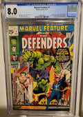 Marvel Feature #1 CGC 8.0 1st Appearance and Origin Defenders! Hulk 1971