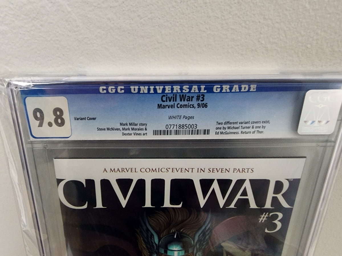 Civil War #3 CGC 9.8 Ed McGuinness 1st Clone Thor Ragnarok - Cracked Case