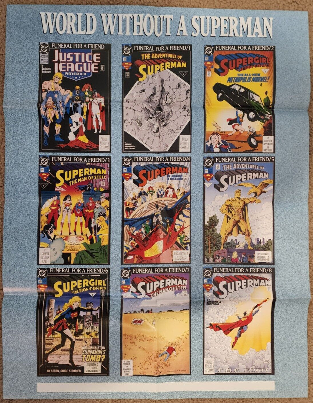 World Without Superman Funeral/Obituaries Daily Planet/Action Comic #1 Post Card