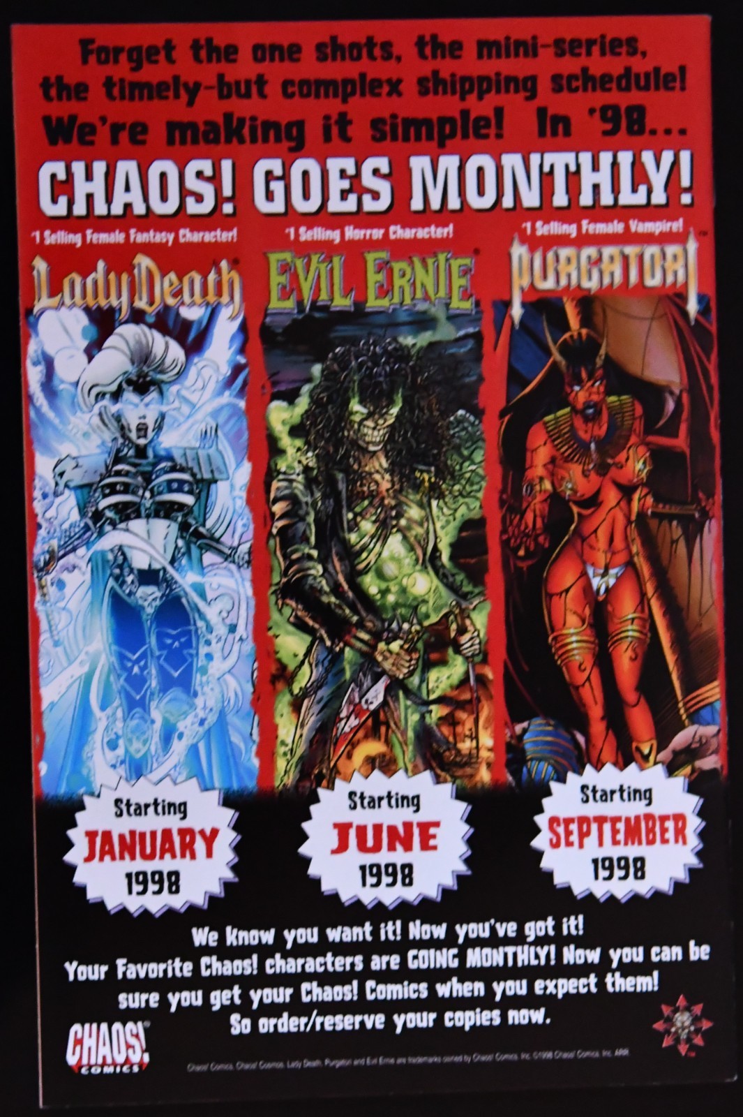 Lady Death (1998-1999) Chaos Comics Choose Your Issue