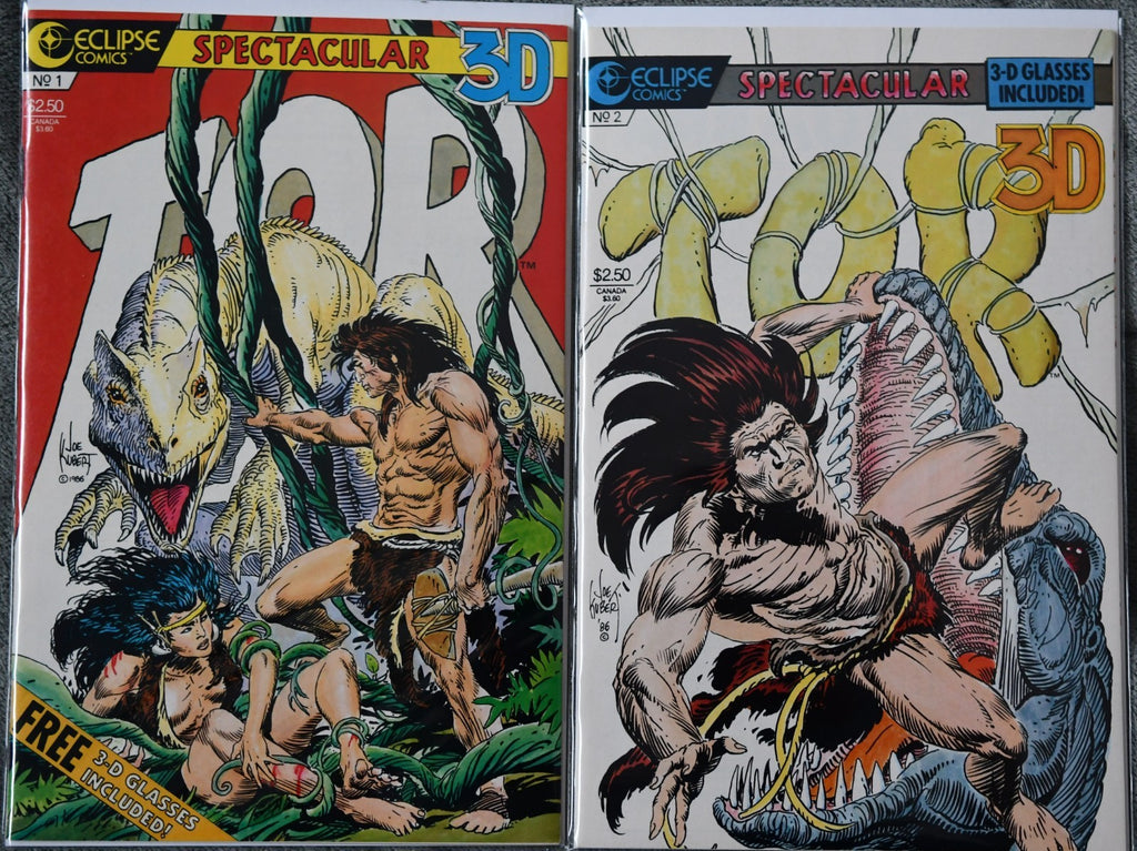 Tor 3D #1 and #2 Joe Kubert Eclipse Comics 1986