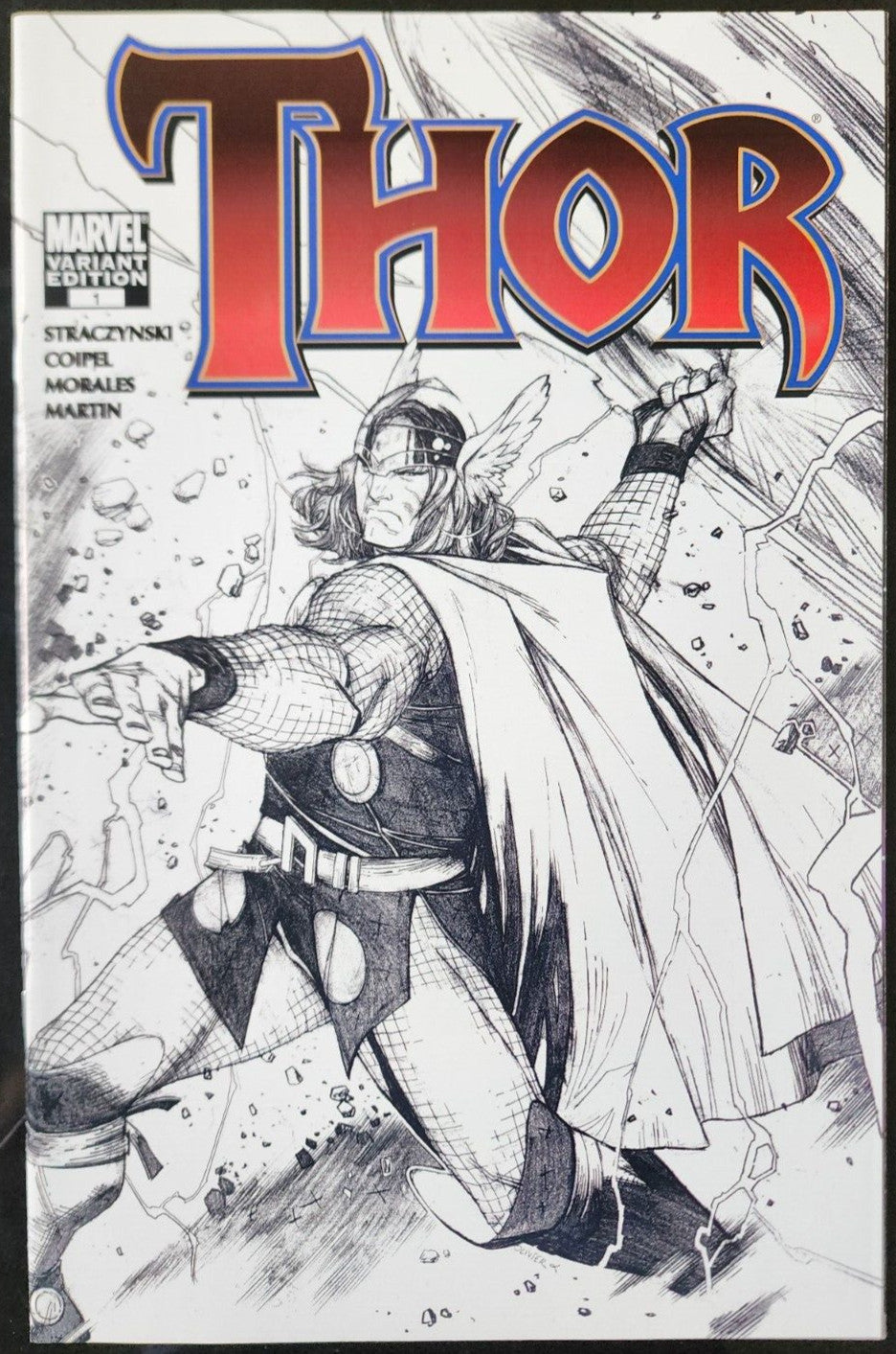 THOR #1 SAN DIEGO COMIC CON SKETCH BLACK & WHITE VARIANT SDCC 2007 MARVEL Copy 2