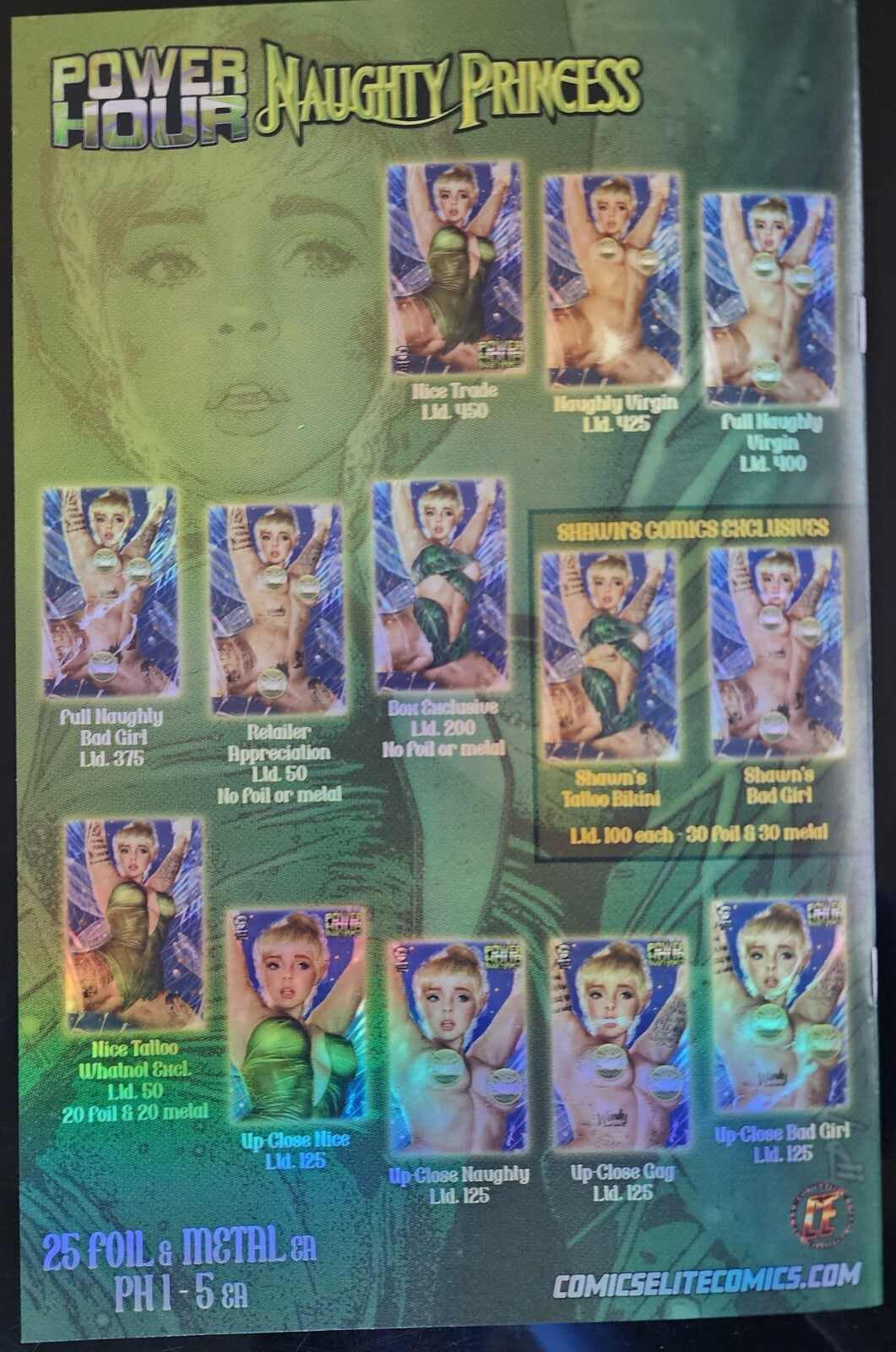 POWER HOUR #2 SHIKARII TINKER BELL SHAWN'S TATOO BIKINI FOIL VARIANT - LTD TO 30