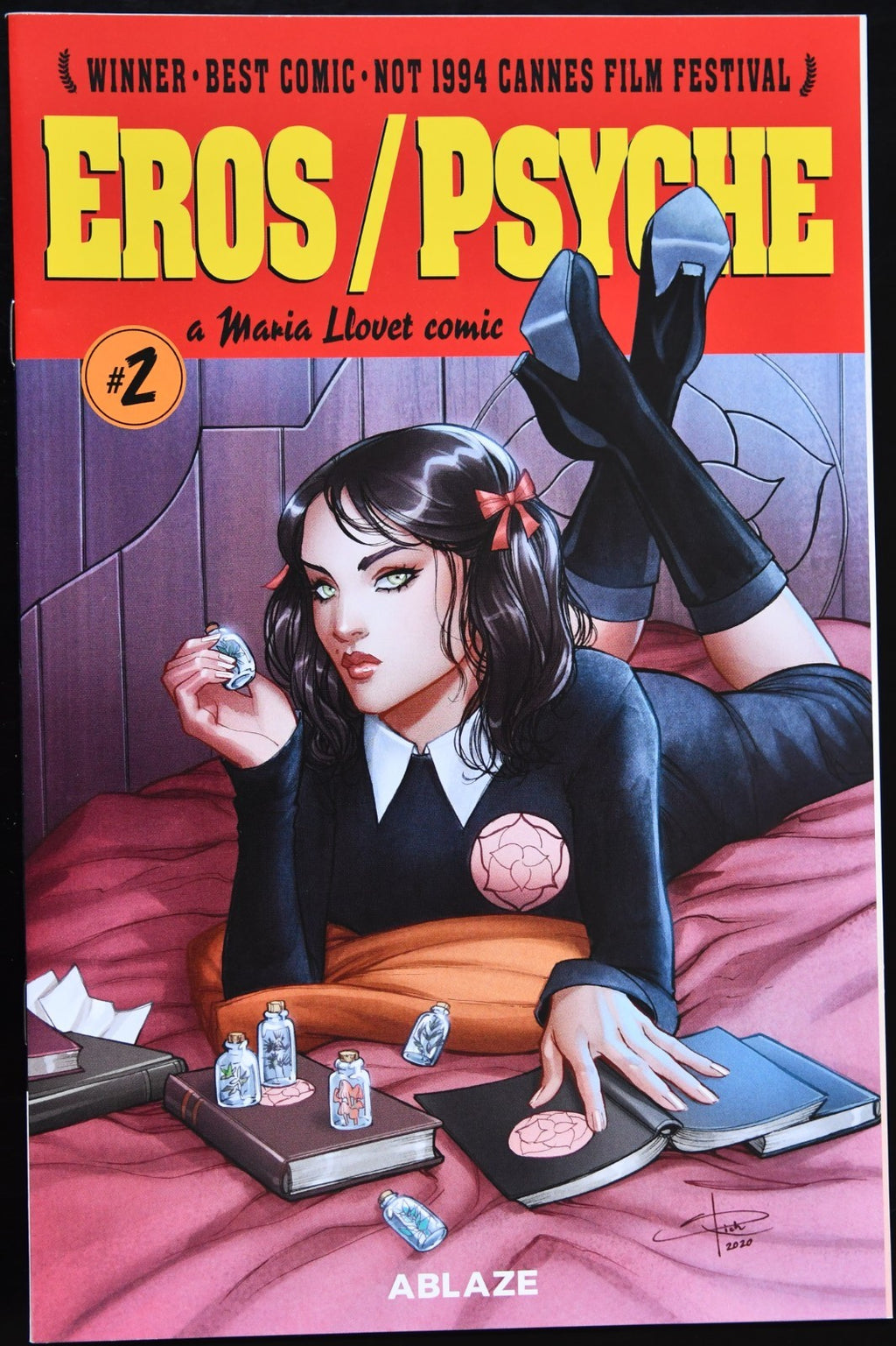 Maria Llovet's Eros / Psyche #2 2021 Ablaze Pulp Fiction Homage Cover