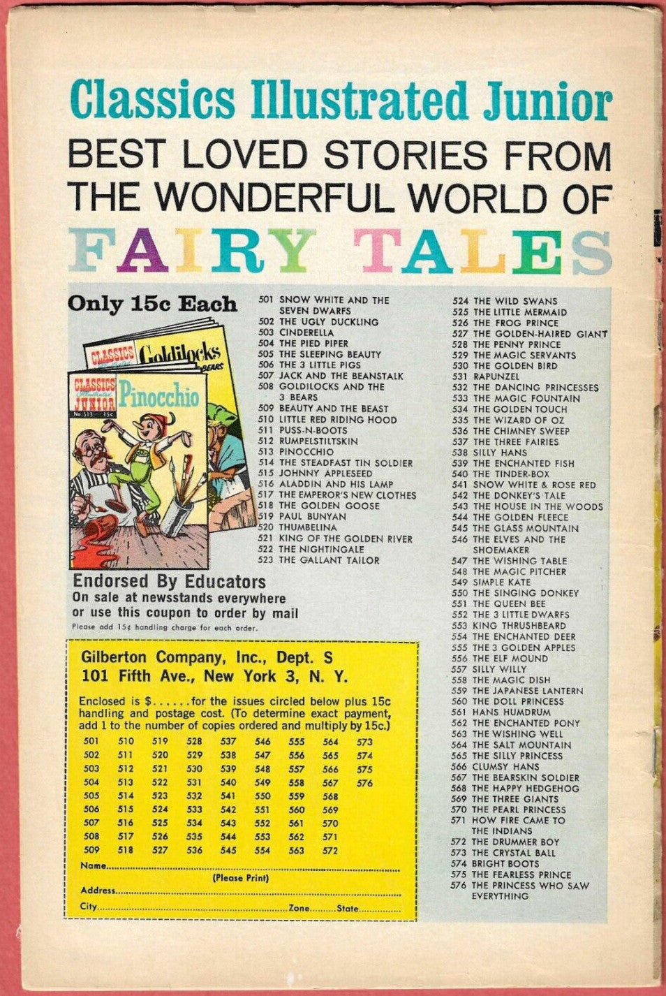 Classics Illustrated Junior Pinocchio, Pied Piper, The House in the Woods & More