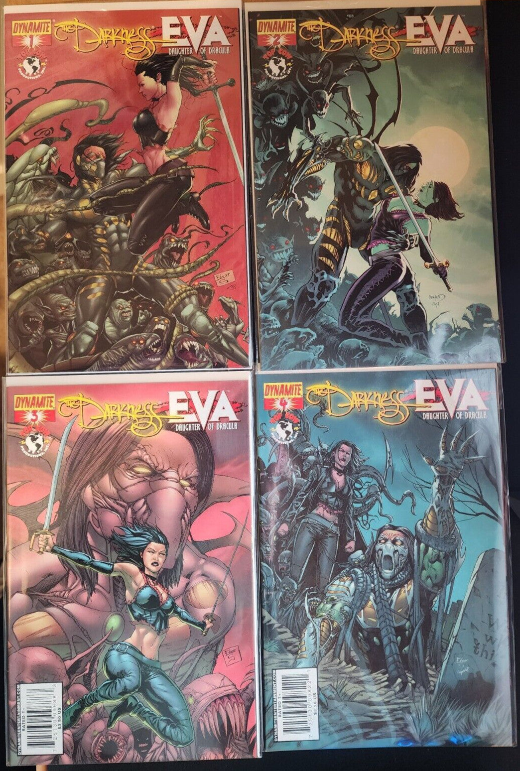 Darkness vs Eva Daughter of Dracula #1-4 (Dynamite) Lot set run 1 2 3 4